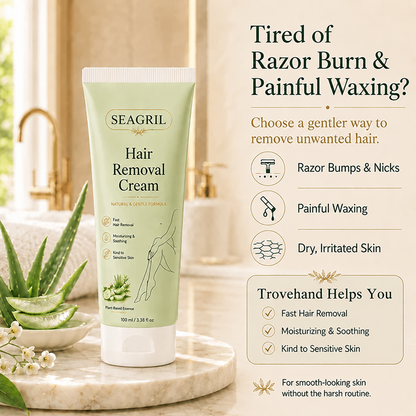 SEAGRIL® Natural Gentle Hair Removal Cream | For Women & Men, Sensitive Skin