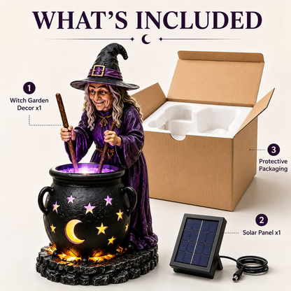 🧙‍♀️Halloween Witch Glowing Cauldron Solar Light🎃