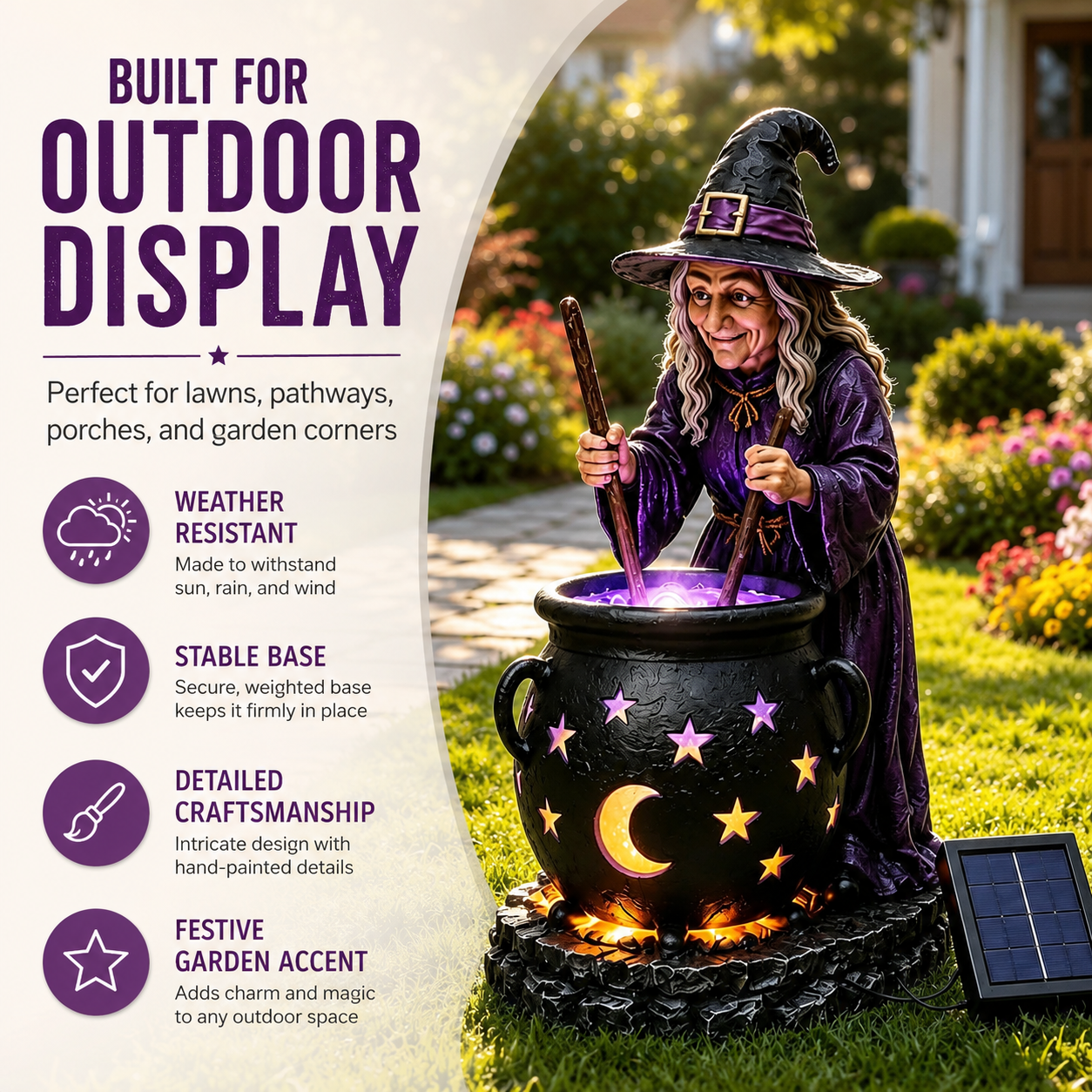 🧙‍♀️Halloween Witch Glowing Cauldron Solar Light🎃