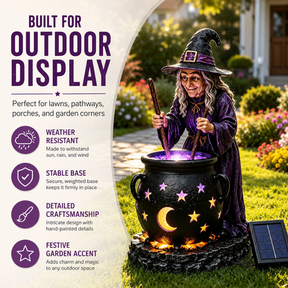 🧙‍♀️Halloween Witch Glowing Cauldron Solar Light🎃