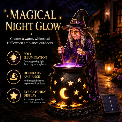 🧙‍♀️Halloween Witch Glowing Cauldron Solar Light🎃