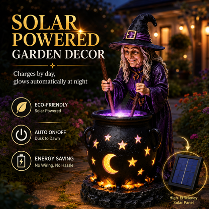 🧙‍♀️Halloween Witch Glowing Cauldron Solar Light🎃