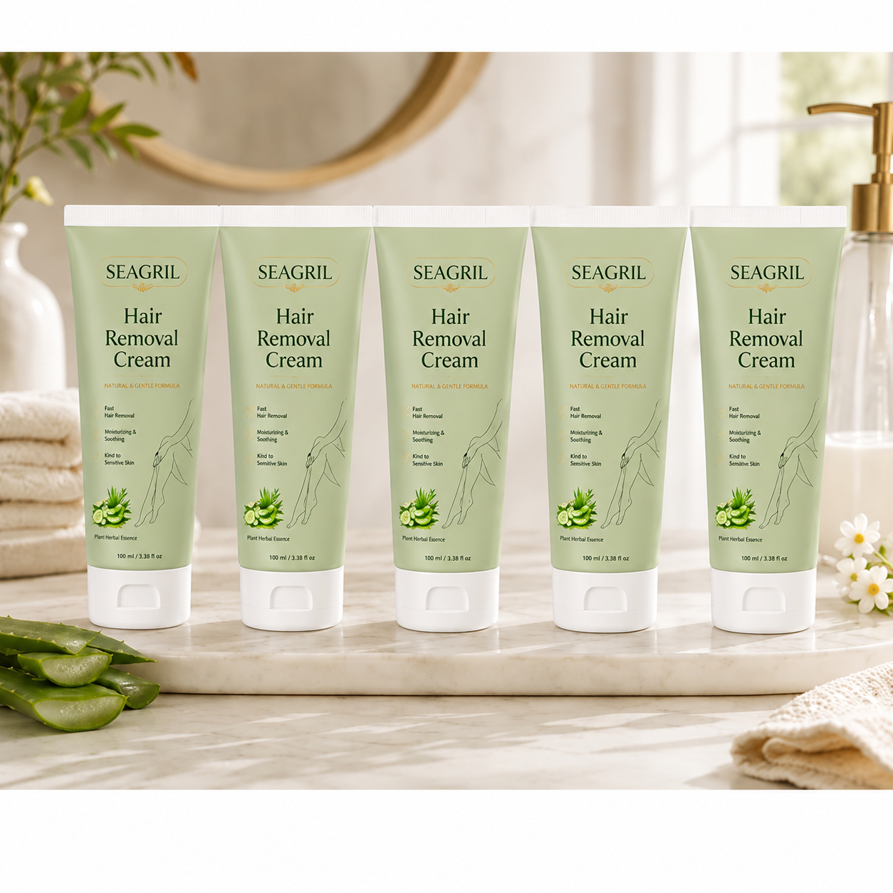 SEAGRIL® Natural Gentle Hair Removal Cream | For Women & Men, Sensitive Skin