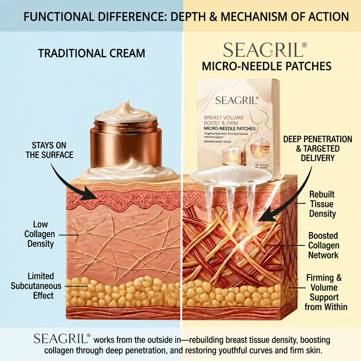 SEAGRIL® Targeted Breast Enhancement Advanced Nano Microneedle Patch
