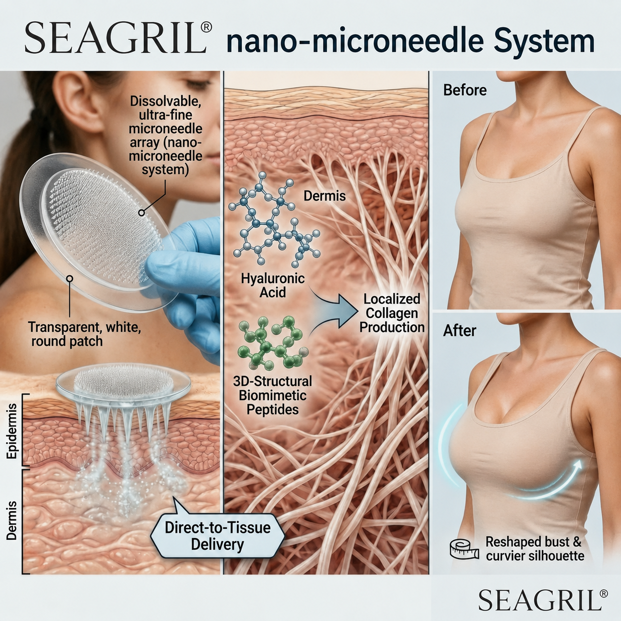 SEAGRIL® Targeted Breast Enhancement Advanced Nano Microneedle Patch