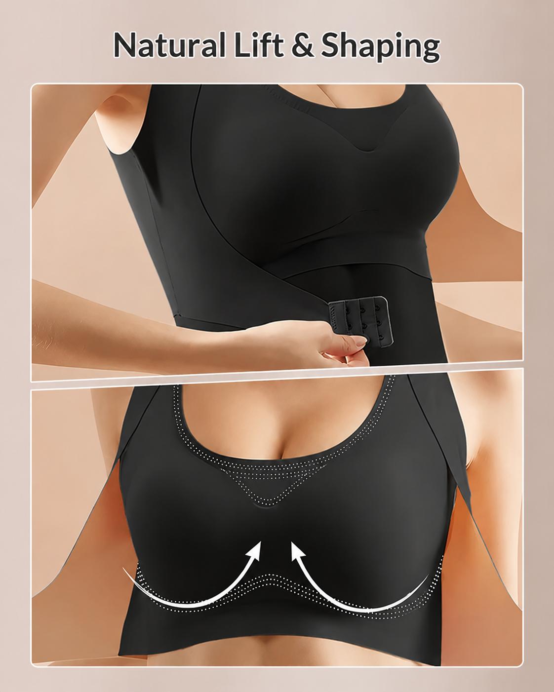 Front Closure Cross-Back Wireless Posture Bra