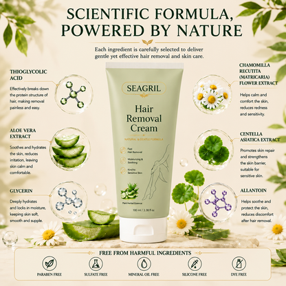 SEAGRIL® Natural Gentle Hair Removal Cream | For Women & Men, Sensitive Skin