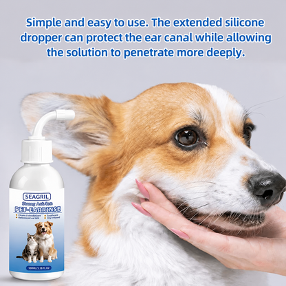 SEAGRIL® Gentle Pet Ear Wash | Odor-Free Cleaning for Dogs & Cats