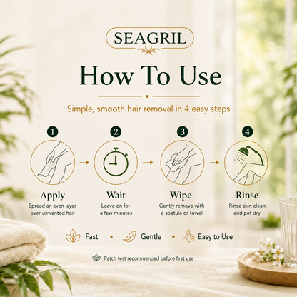 SEAGRIL® Natural Gentle Hair Removal Cream | For Women & Men, Sensitive Skin